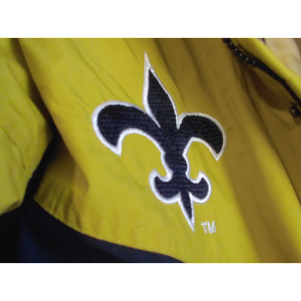 NFL Vintage New Orleans Saints NFL Puffer Jacket Yellow Black Mens XL - Picture 7 of 12